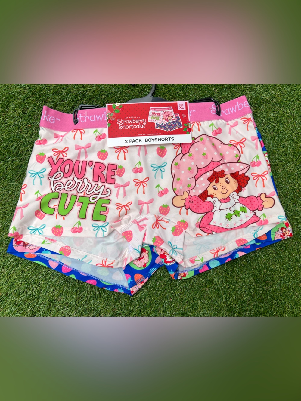 Strawberry Shortcake Bow 2 Pack Boy Short Underwear